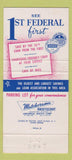 Matchbook Cover - 1st Federal Savings Loan Sarasota FL WORN 30 Strike #1