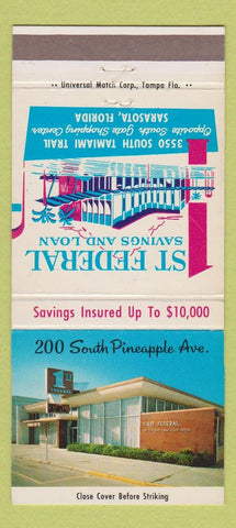 Matchbook Cover - 1st Federal Savings Loan Sarasota FL 30 Strike #2