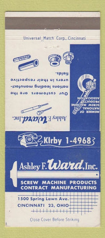 Matchbook Cover - Ashley Ward Screw Machine Products Cincinnati OH 30 Strike