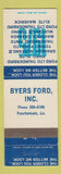 Matchbook Cover - 1975 Ford Byers Ponchatoula LA