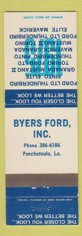 Matchbook Cover - 1975 Ford Byers Ponchatoula LA