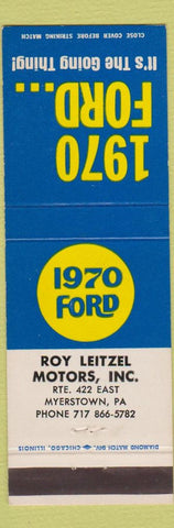 Matchbook Cover - 1970 Ford Roy Leitzel Myerstown PA
