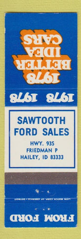 Matchbook Cover - 1978 Ford Sawtooth Hailey ID