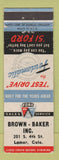Matchbook Cover - 1951 Ford Brown Baker Lamar Colorado