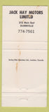 Matchbook Cover - 1974 Ford Pickups Jack Hay Dunnville ON WEAR 30 Strike