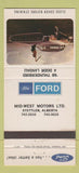 Matchbook Cover - 1968 Ford Thunderbird Stettler AB 30 Strike