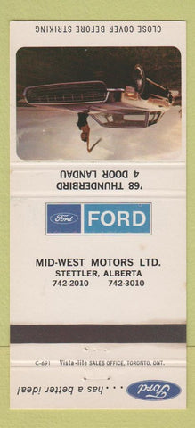 Matchbook Cover - 1968 Ford Thunderbird Stettler AB 30 Strike
