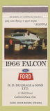 Matchbook Cover - 1966 Ford Falcon Carleton Place ON 30 Strike