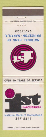 Matchbook Cover - 1st National Bank Homestead Princeton Naranja NJ WEAR