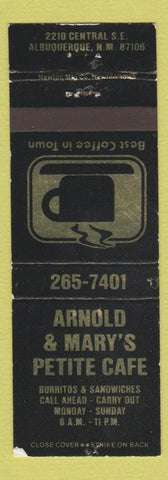 Matchbook Cover - Arnold and Mary's Cafe Albuquerque NM WEAR