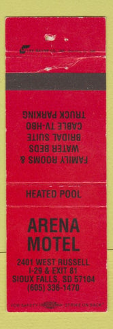 Matchbook Cover - Arena Motel Sioux Falls SD