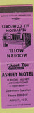 Matchbook Cover - Ashley Motel Ashley ND