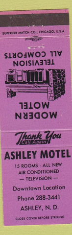 Matchbook Cover - Ashley Motel Ashley ND
