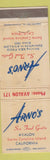 Matchbook Cover - Arno's Seafood Grotto Santa Catalina Island CA WORN