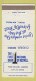 Matchbook Cover - 1st National bAnk Roswell NM 30 Strike