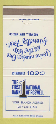 Matchbook Cover - 1st National bAnk Roswell NM 30 Strike