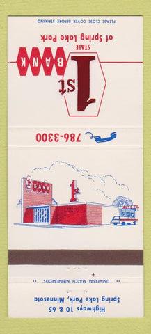 Matchbook Cover - 1st Bank Spring Lake Park MN 30 Strike