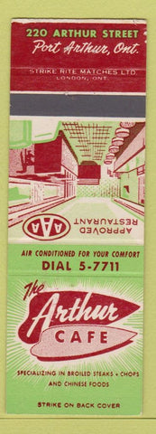 Matchbook Cover - Arthur Cafe Port Arthur ON