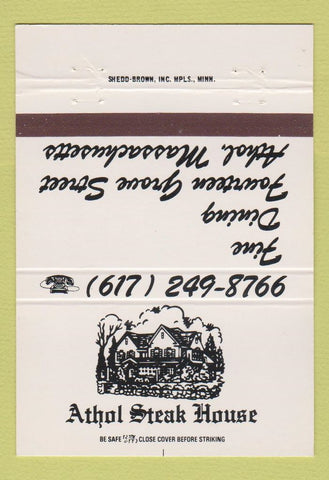 Matchbook Cover - Athol Steak House Athol MA 40 Strike