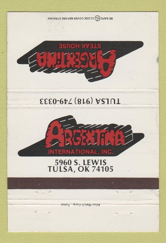 Matchbook Cover - Argentina Steak House Tulsa OK 40 Strike