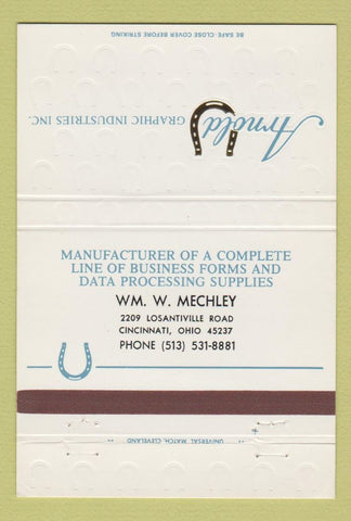Matchbook Cover - Arnold Graphic Industries Cincinnati OH 40 Strike