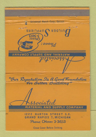 Matchbook Cover - Associated Material Supply Grand Rapids MI 40 Strike