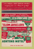 Matchbook Cover - Ashtons Motel Eastcourt Windsor ON 40 Strike