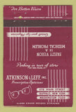 Matchbook Cover - Atkinson Leff Optical Buffalo NY 40 Strike