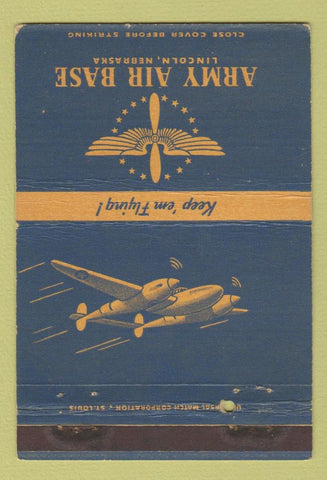 Matchbook Cover - Army Air Base Lincoln NE WEAR WWII postcard 40 Strike