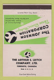 Matchbook Cover - Arthur Leitch Boiler Room Equipment Toronto ON 40 Strike
