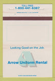 Matchbook Cover - Arrow Uniform Rental  40 Strike