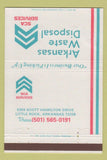 Matchbook Cover - Arkansas Waste Disposal Little Rock AR WEAR 40 Strike