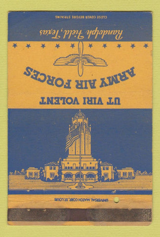 Matchbook Cover - Army Air Forces Randolph Field TX WEAR 40 Strike