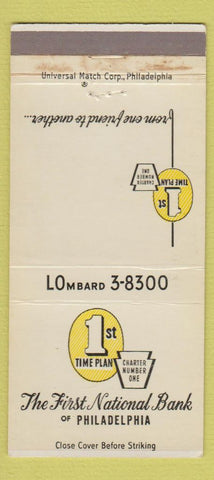 Matchbook Cover - 1st Plan National Bank Philadelphia PA WEAR 30 Strike