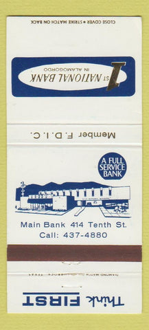 Matchbook Cover - 1st National bAnk Alamogordo NM 30 Strike