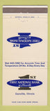 Matchbook Cover - 1st National Bank Danville IL 30 Strike