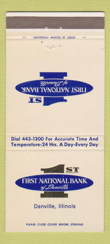 Matchbook Cover - 1st National Bank Danville IL 30 Strike