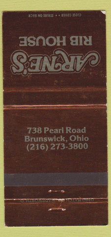 Matchbook Cover - Arne's Rib House Brunswick OH 30 Strike