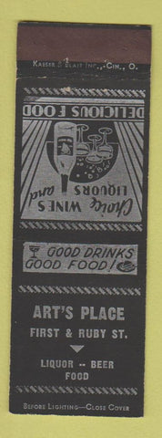 Matchbook Cover - Art's Place Resetaurant Lancaster PA WEAR