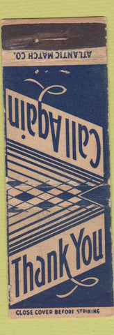 Matchbook Cover - Atlantic Match Thank You WEAR
