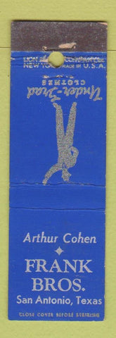 Matchbook Cover - Arthur Cohen Frank Bros Clothes San Antonio TX Midget