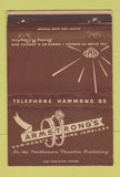 Matchbook Cover - Armstrong's Jewelry Hammond IN? Low phone WEAR 40 Strike