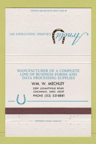 Matchbook Cover - Arnold Graphic Industries Cincinnati OH 40 Strike
