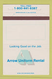 Matchbook Cover - Arrow Uniform Rentals  40 Strike