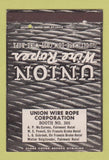 Matchbook Cover - Union Wire Rope San Francisco CA 40 Strike