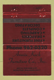 Matchbook Cover - Armin Koch Furniture Milwaukee WI 40 Strike RED