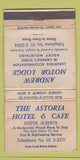 Matchbook Cover - Astoria Hotel Cafe Jasper AB WORN 30 Strike