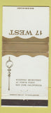 Matchbook Cover - 17 West San Jose CA WEAR 30 Strike