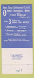 Matchbook Cover - 1st Drive In Bank Ithaca NY 30 Strike