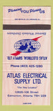 Matchbook Cover - Atlas Electrical Supply Edmonton AB 30 Strike